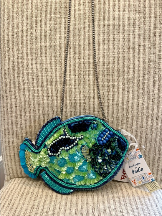 T.J.Maxx Handbags - T.J.Maxx Teal, Lime & Navy Embellished Fish Crossbody Bag